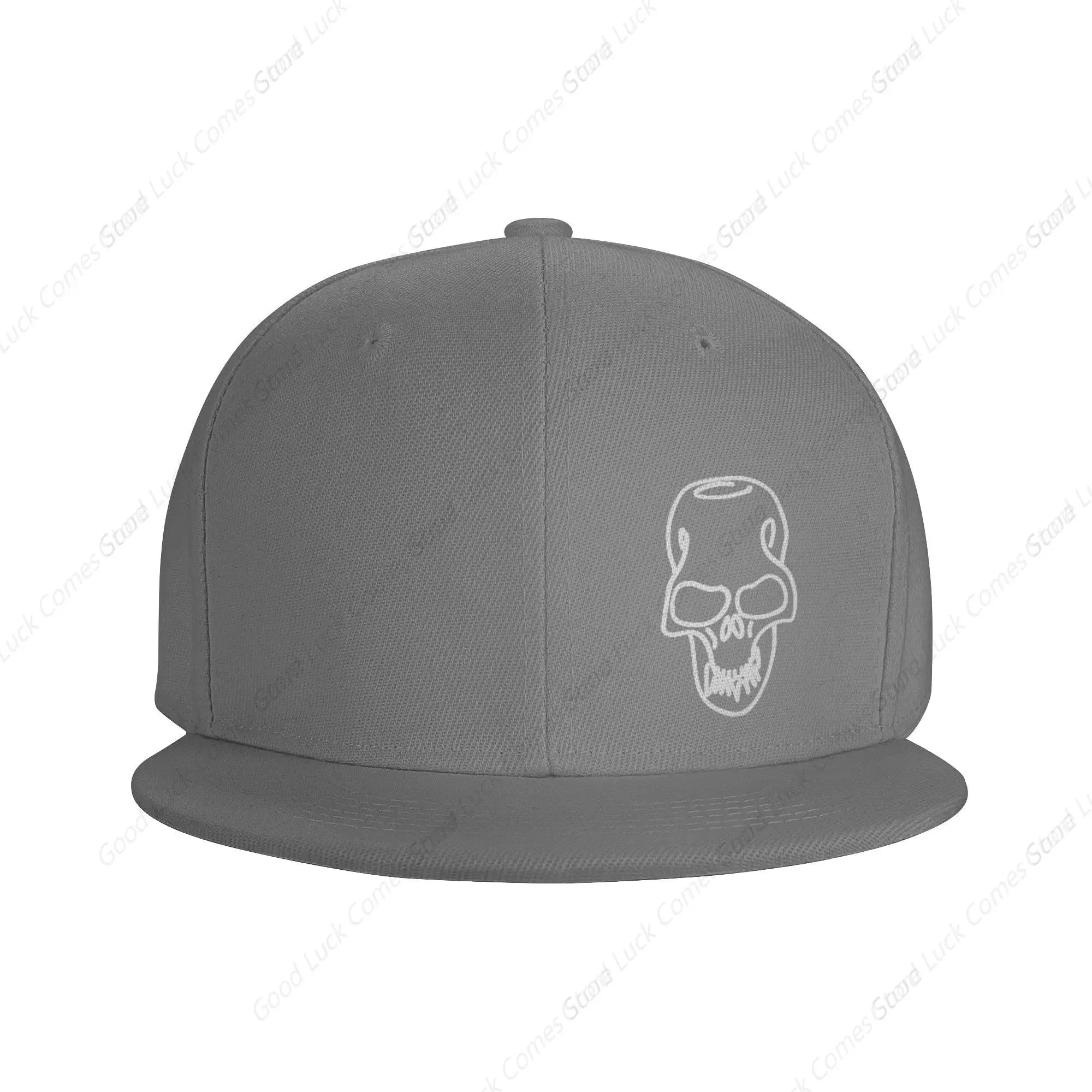 Line Skull Flat Brim Cap Snapback Hat For Men Death Skeleton Halloween Prints Adjustable Baseball Cap