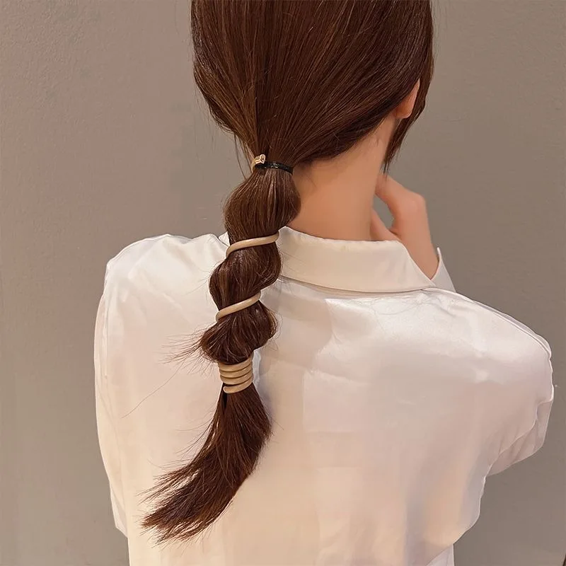 High Elastic Durable Straight Phone Line Hair Band Women's High Ponytail Simple Hair Rope Hair Accessories