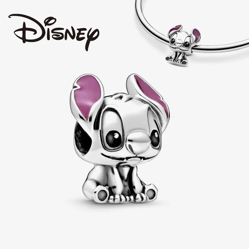 Disney-Cuentas de Lilo & Stitch para mujer, pulsera de moda de dibujos animados, colgante de Metal, accesorios de joyería DIY, regalos