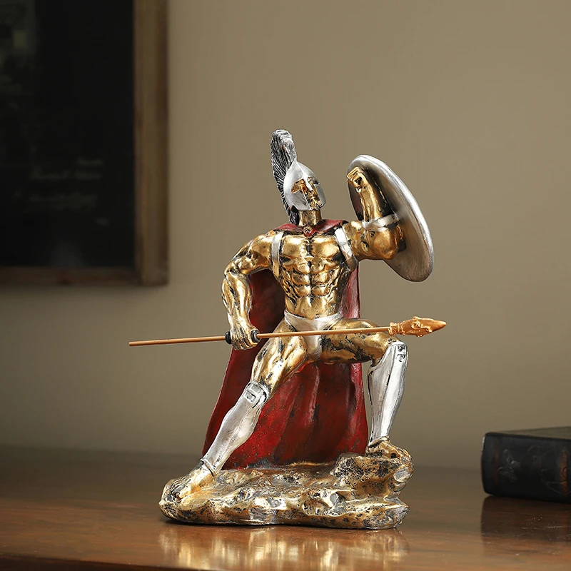 New Retro Spartan Character Craft Figurine Light Luxury Ornaments Home Bedroom Decor Accessories Boyfriend Gift Ideas Collection