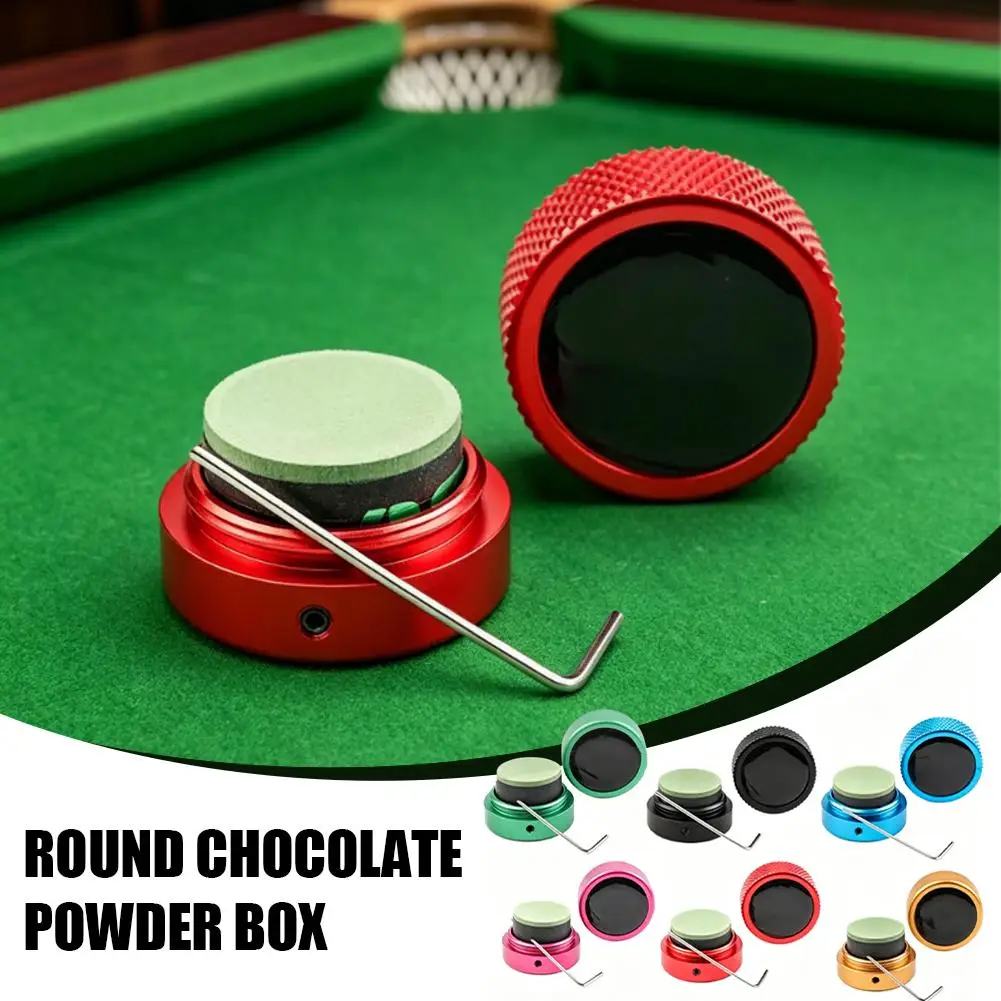 

Round Metal Billiard Cue Chalk Holder Aluminum Case for Snooker Pool Carom Chalks Portable Storage Box Sports Accessories 1PC