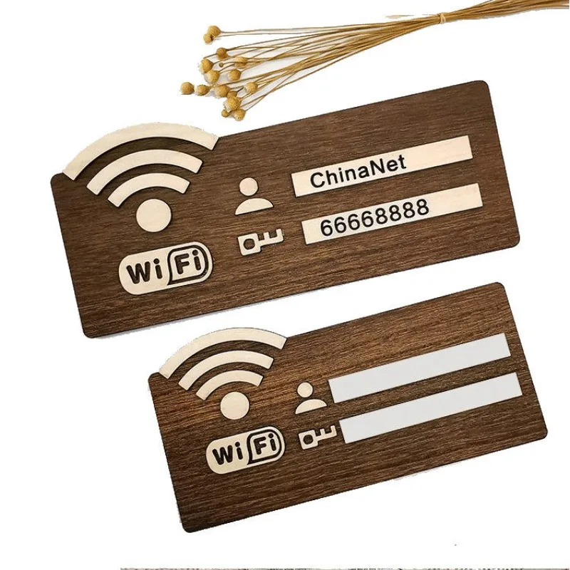 Wooden WiFi Password Sign Reusable Plaque Vintage Home Decor Guest Cafe Restaurant Bar Wall Art Housewarming Gift Room Decor