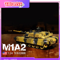 Henglong 1/24 RC Tank Abrams M1A2 3816-2 2.4G Remote Control Battle Tank Model 320°Rotating Turret Infrared Combat BB Tanks Boys