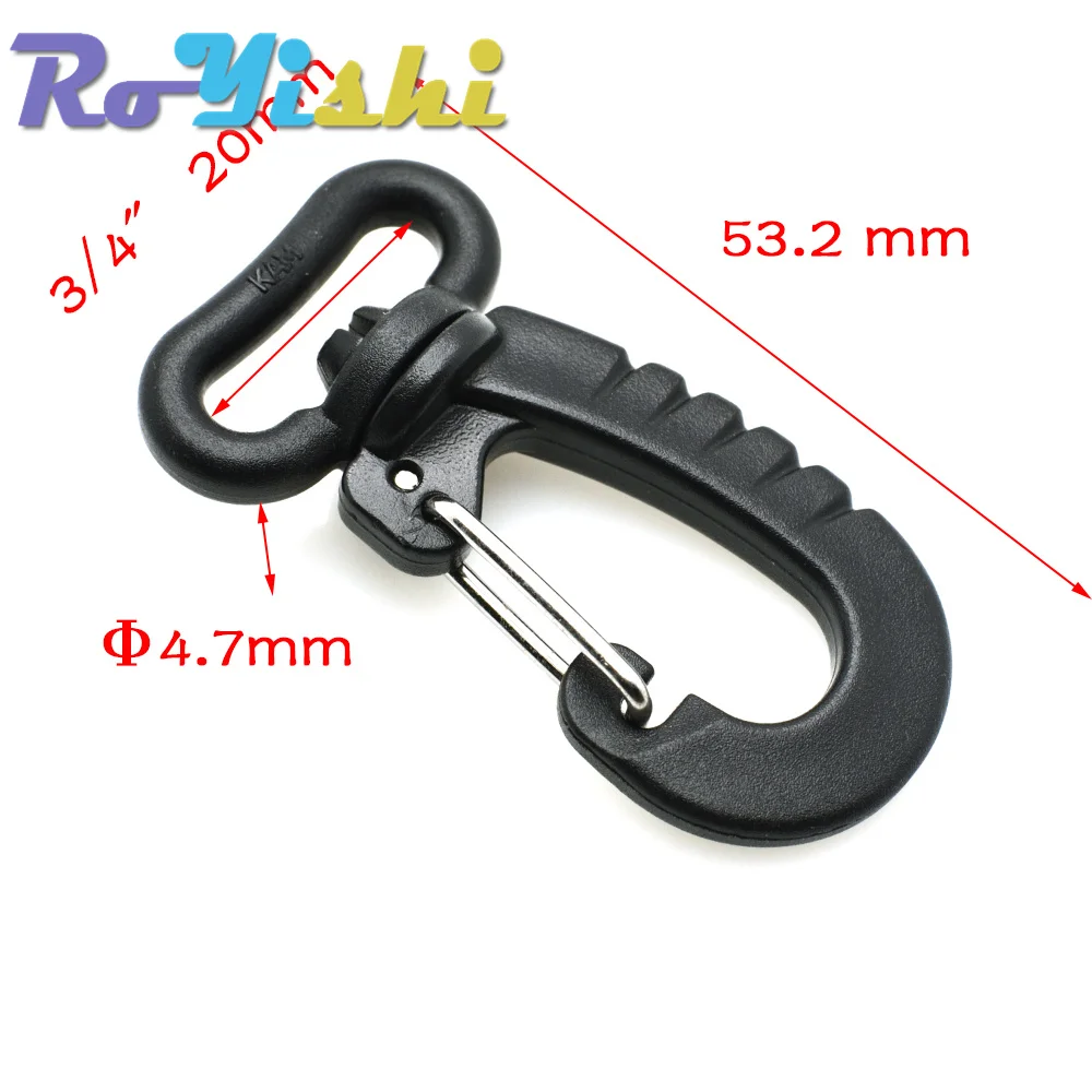 Plastic Swivel Snap Hook for Keychain Backpack Buckle Belt Strap Black