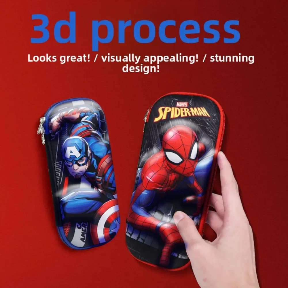 مقلمة ديزني سبايدر مان ثلاثية الأبعاد ستيريو مقلمة سبايدر مان سعة كبيرة صندوق رصاص ألعاب أطفال هدايا