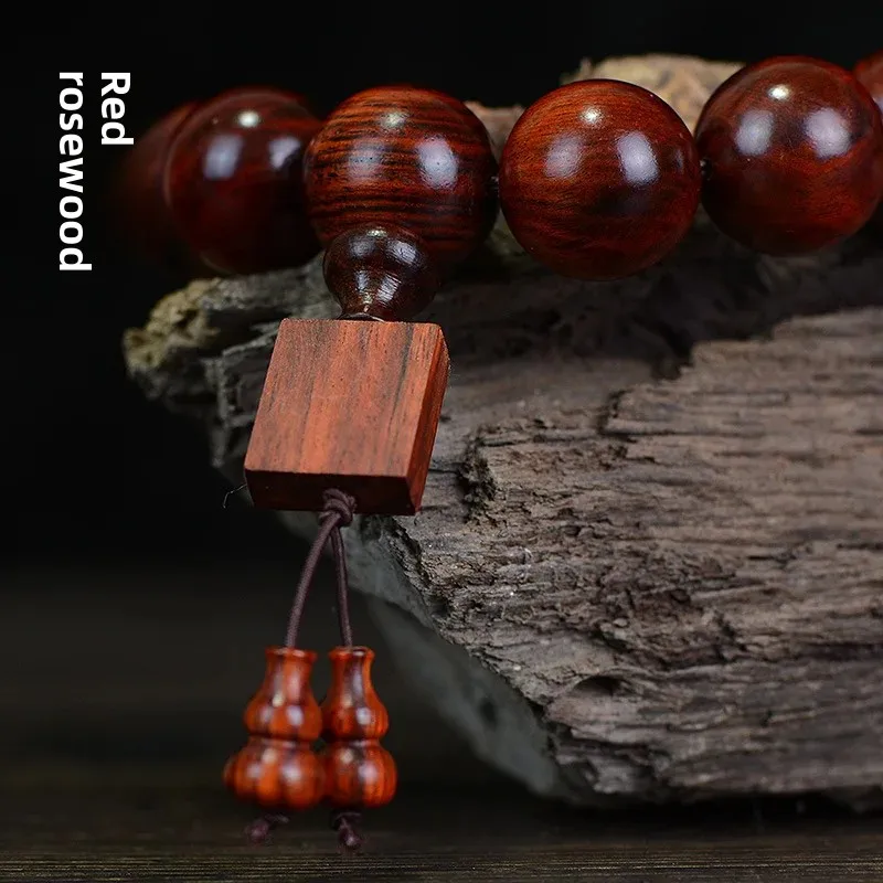الملونة خشب الورد يده سوار لاوس خشب الورد الرجال سوار الخشب الأحمر سبحة صلاة ديكور المنزل مجوهرات اكسسوارات #4