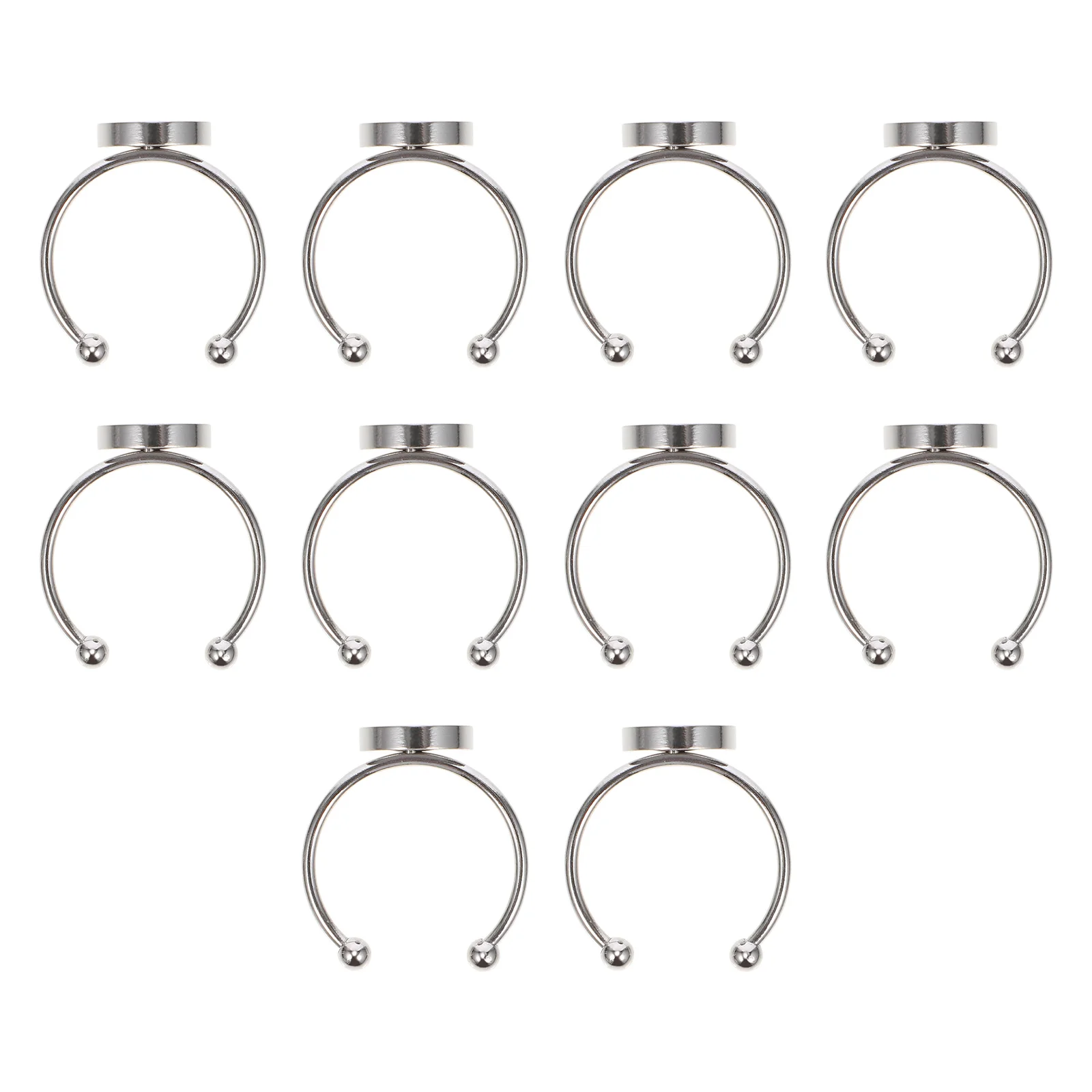 

10 Pcs Polishing Ring Setting The Blank Trays Metal Rings Base DIY for Finger Bottom Stainless Steel Findings Bezels