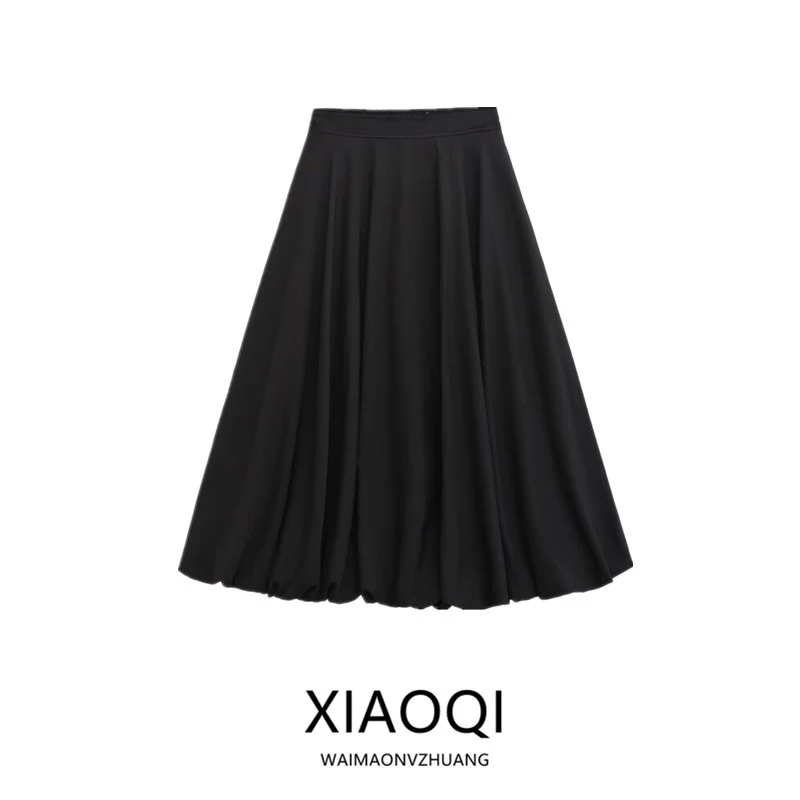 

Casual Long Ball Gown Skirt Spring Autumn New Sle Women's Faion Floral Print High Waist A-Line Midi Skirt for Ladies