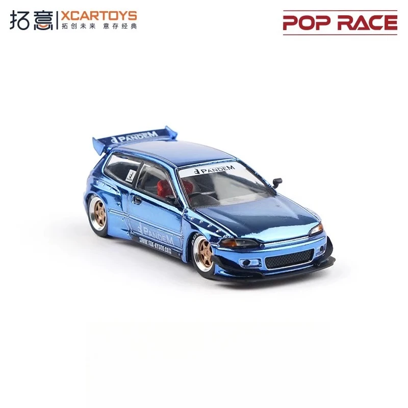 

Diecast POPRACE 1/64 Scale Honda Civic EG6 Racing Alloy Car Model Collectible Toy Gift Souvenir Display Ornament