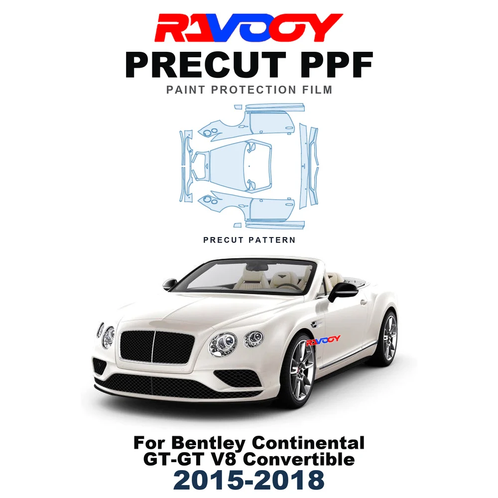 Precut PPF For Bentley Continental GT-GT V8 Convertible 2015-2018 8.5mil TPU Paint Protection Film Hood Bonnet Bumper Headlight