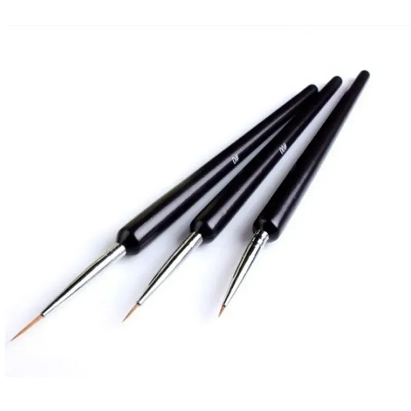 Professional Nail Art Brushes 3Pcs Set for Acrylic DIY Liner Drawing and French Painting with Flower Design Stripes Lines