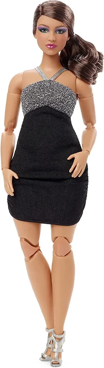 Original Barbie Signature Looks Dolls Dark Brown Red Curly Hair Yoga Tall Body Joints Movable Girls Toys for Collectors Edition