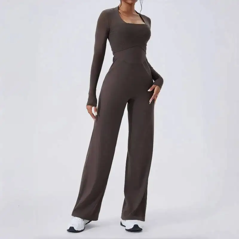 

Женский сетчатый комбинезон для йоги с высокой талией, прямой комбинезон для похудения, спортивная одежда для бега на открытом воздухе, повседневная одежда Fiess