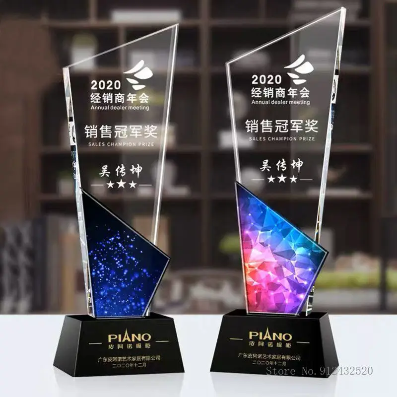 Customized Crystal Trophy, Color Printing as a Prize, Sports Movie Award, Delivery on a Commemorative, Home Decoration