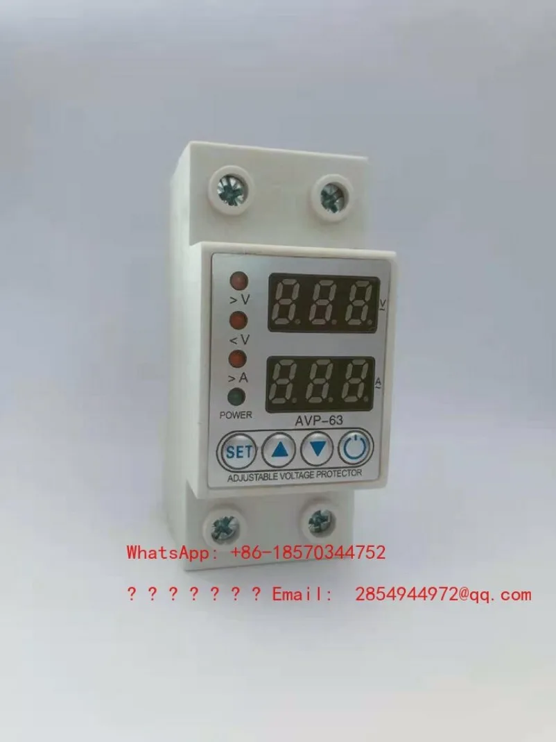 Resettable Over-Under Voltage Current Limit Protector Adjustable Intelligent Dual Display Auto Reset Switch AVP-40A 63A