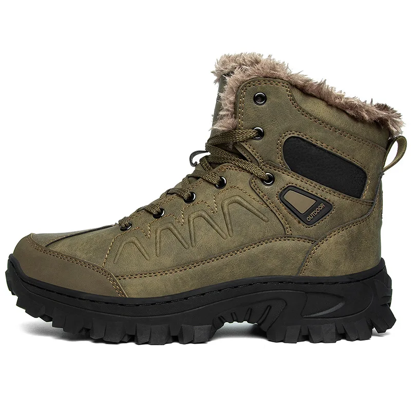 New Men's Winter Boots Thick Plush Warm Men Snow Boots Outdoor Waterproof Boots Winter Non-Slip Men Work Shoes Plus Size 40-48
