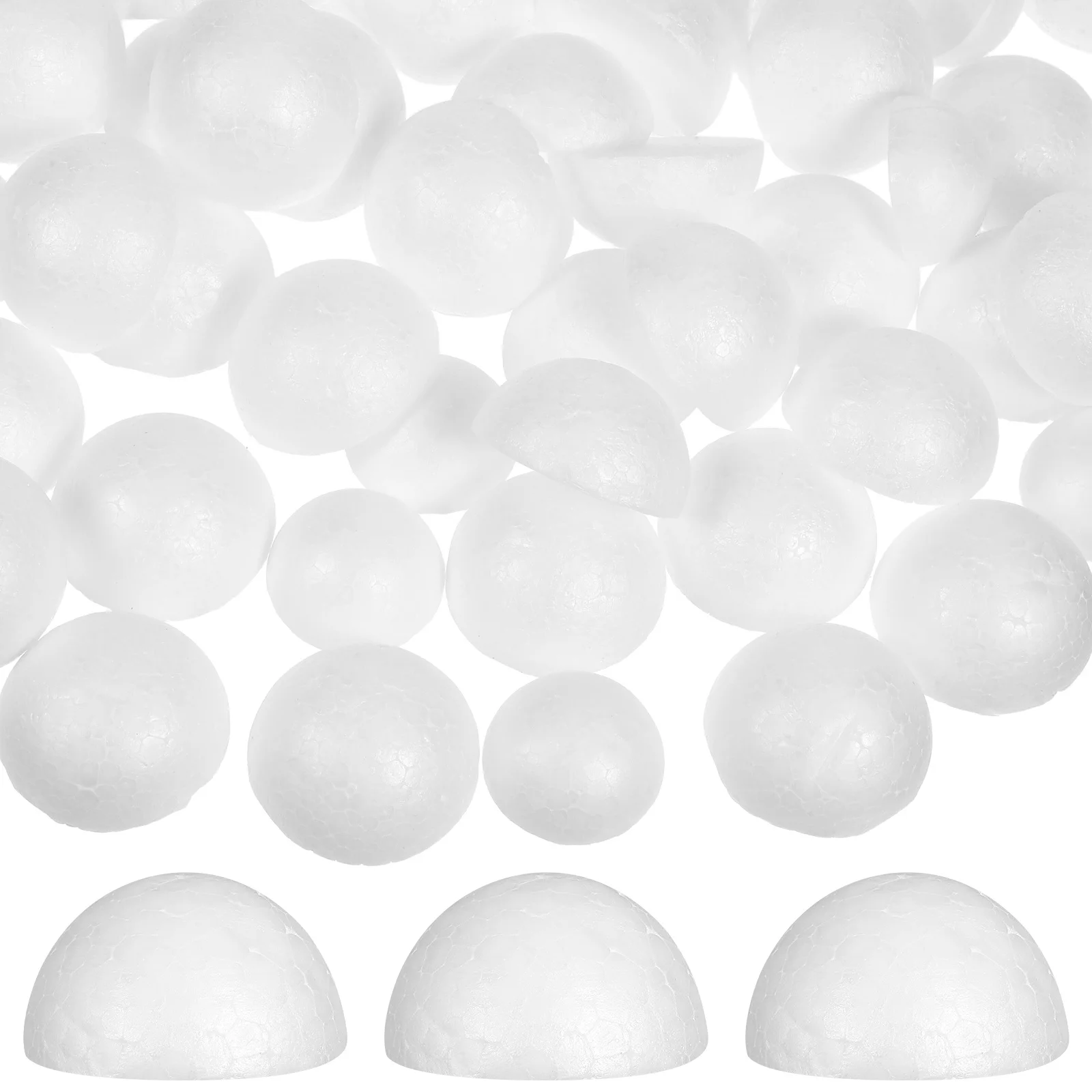 

100Pcs Polystyrene Half Balls 4Cm White Semicircle Craft Foam for DIY Decors Children's Crafts Holiday Party Decorations Floral