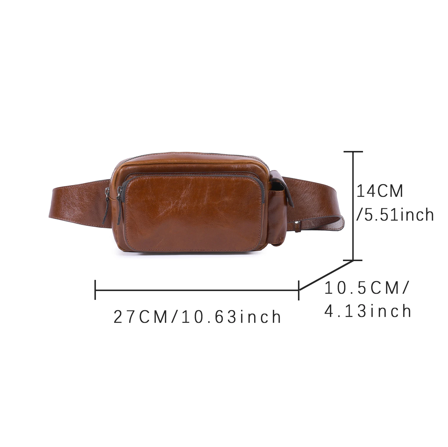 Vintage-Umhängetasche aus hochwertigem, pflanzlich gegerbtem Echtleder für Herren, modische Schultertasche, Motorrad-Umhängetasche – Detail 3