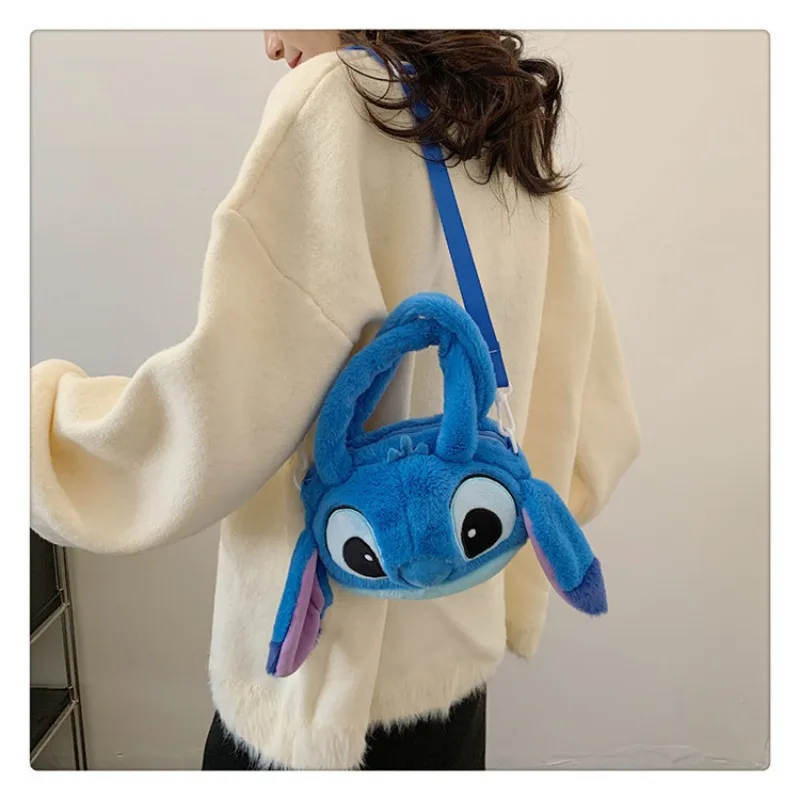 Disney New Lilo & Stitch pluszowe zabawki Kawaii pluszowa torba kurierska dziewczynka torebka Anime pluszowe zabawki dla dzieci Cartoon Plushie miękka torba