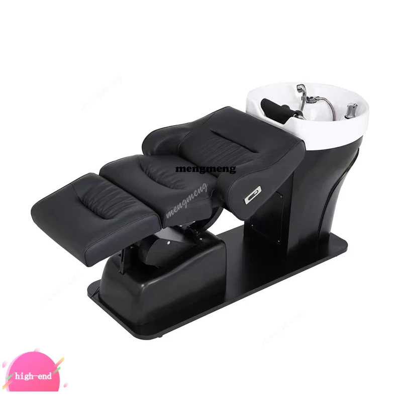 

Hair Salon Rotate Shampoo Beds Modern Go Up and Down Barbershop Multifunction Shampoo Bed Ergonomics Adjust Salon