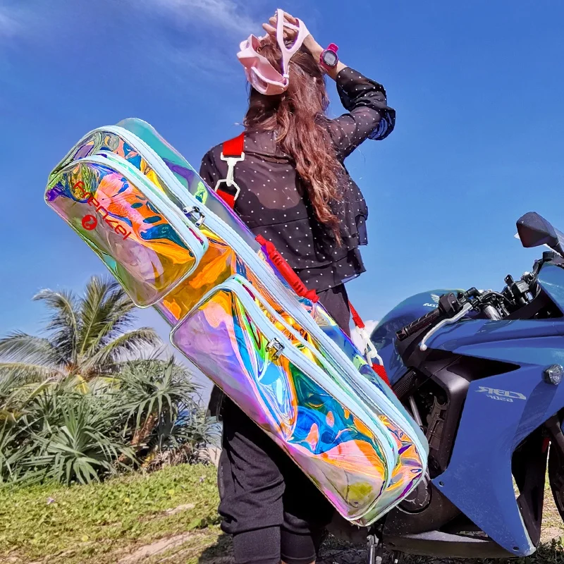 FRENZEL Transparent Lightweight Long Fin Bag Changeable Color Dragon Free Diving Equipment Bag Waterproof Scuba Diving Bag