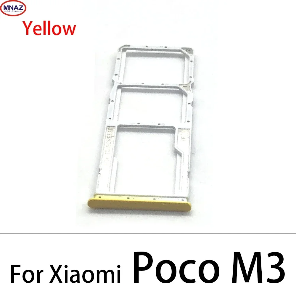 Cartão Sim Slot Tray Holder para Xiaomi Poco M3, Telefone Peças de Reposição, Bandeja Cartão SD, F3