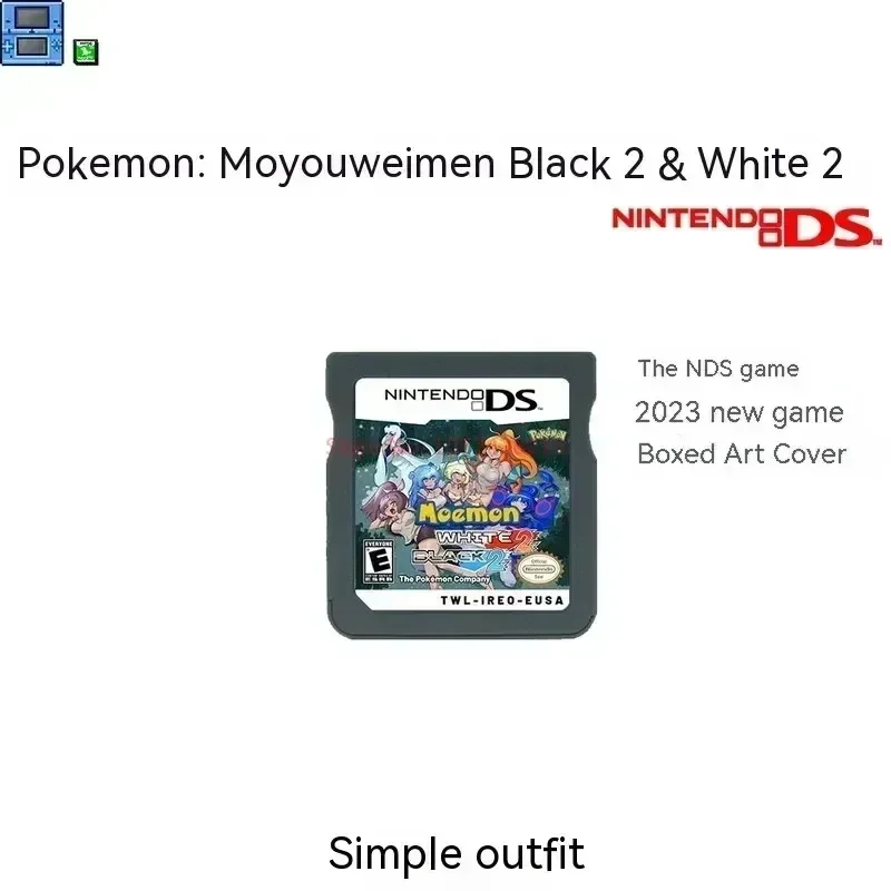 Pokemon Nds Moemon Black 2&White 2 Us Version English Video Game Console Card Easy And Challenge Mode Unlocked National Dex Gift