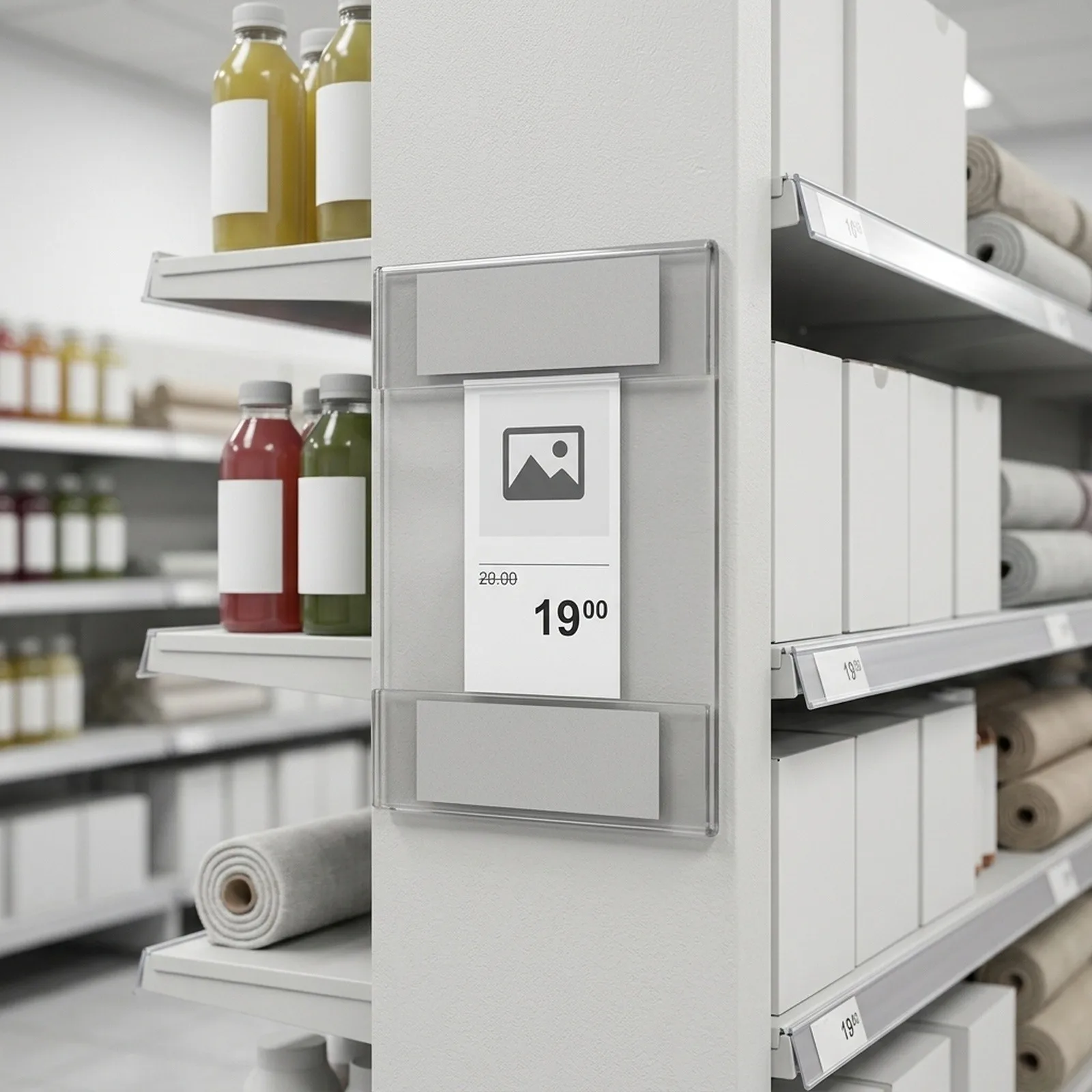 Clear for acrylic Signage Frame with On Mount for Temporary Placement of Messages or Tags in Commercial Environments