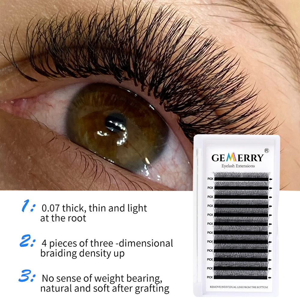 10 pcs/lot GEMERRY 4D W-Shaped Eyelashes Extension 4D Cilios W Automatic Premade Volume Fans Professional Makeup Tools Wholesale