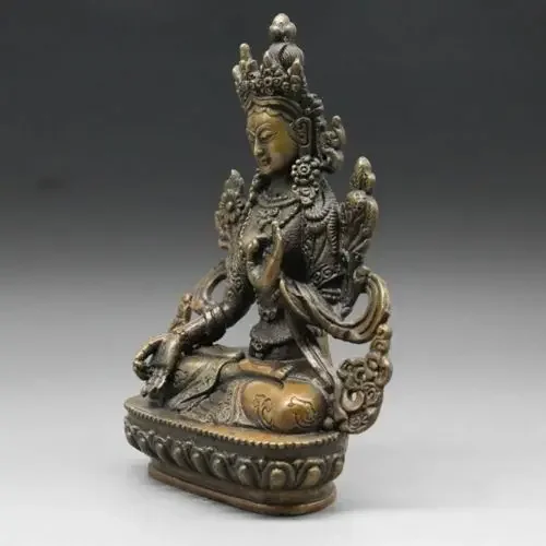 China collect exquisite Tibet Brass Tibetan Buddhism Statue ---- White tara