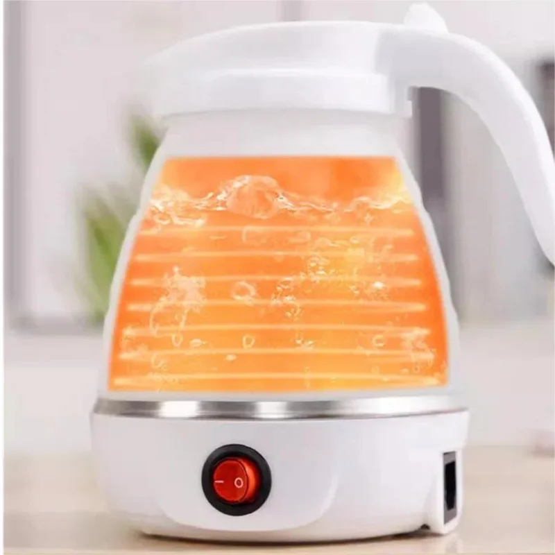 220V 0.6L Mini Folding Kettle Portable Water Heater 600W Silicone Compression Electric Kettle Home Kettle Easy To Travel image 4