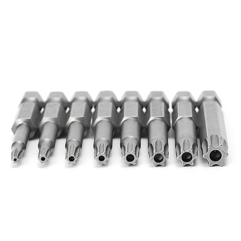 A2UD 8 Pcs/Set 1/4 Inch 50mm T8-T40 Torx Electric Screwdriver Bits