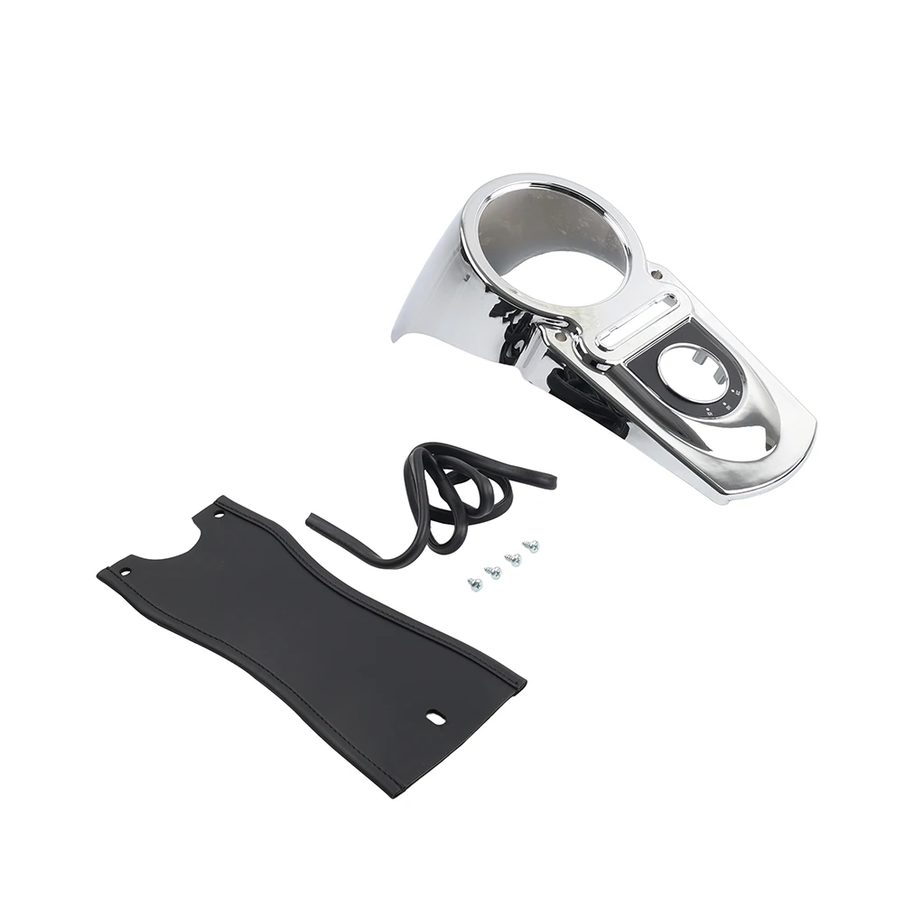 Chrome Fuel Tank Console Cover & Gas Tank Panel Bib For Harley Dyna Fat Bob FXDF 2008-2013 ABS Plastic PU Leather - view 3