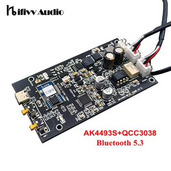 Hifi QCC3084 Bluetooth 5.3 Ak4493 hard decoding circuit board audio DIY decoder Analog input APTX-HD /LDAC receiver module