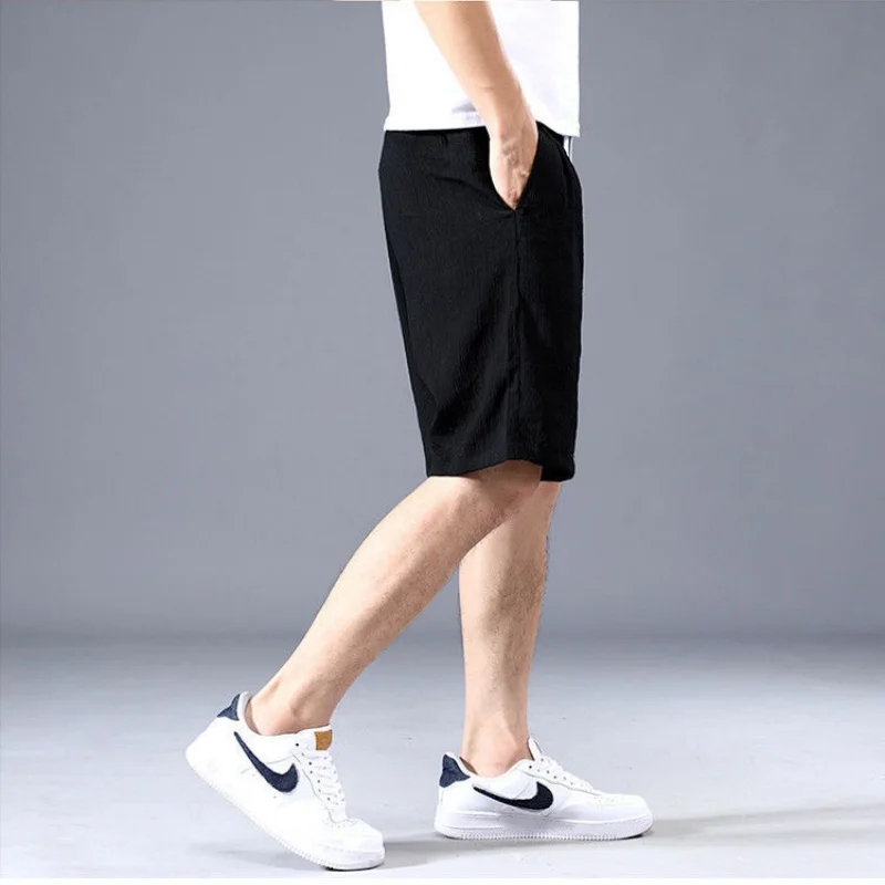 Summer Ice Silk Shorts Men's Thin Sports Casual Loose Fashion Trend Cool Breathable Straight Leg Pants