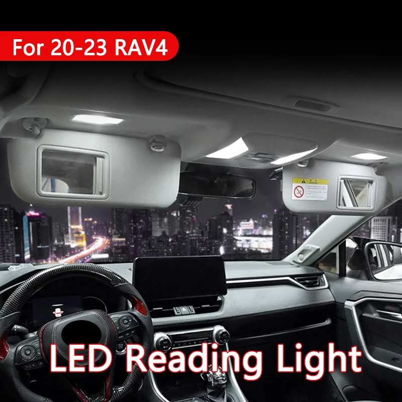 Car Reading Lamp LED Makeup Mirror Light Dome Roof Lights Trunk Lights Bulb Fits For Toyota RAV4 20-22 2023 Interior Accessories