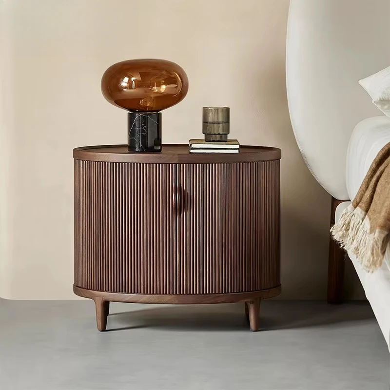 

Furniture Modern Hotel Home Bedside Tables Lockers Wooden Oval Bedside Tables Bedroom