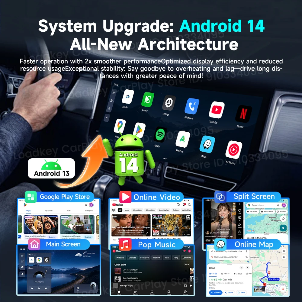 2026 Carlinkit Ai Box Android 14 Wireless Carplay Adapter Android 8-cores 128G Smart Tv Box For Netflix IPTV Screen Mirroring