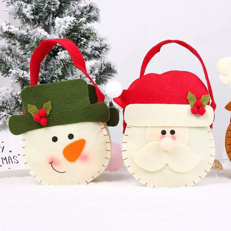 5pcs Creative Non Woven Christmas Candy Bag Gift Bag Old Man Bag Christmas Decoration Kindergarten Children Gift Bag