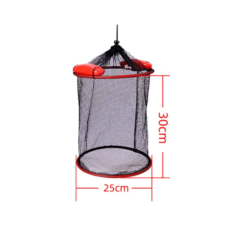 Schwimmende Fischernetz Verdickt Gewebt Fisch Garnelen Korb Tragbare Mesh Landung Eimer Lagerung Tasche Anti-sprung Net Hummer Tasche