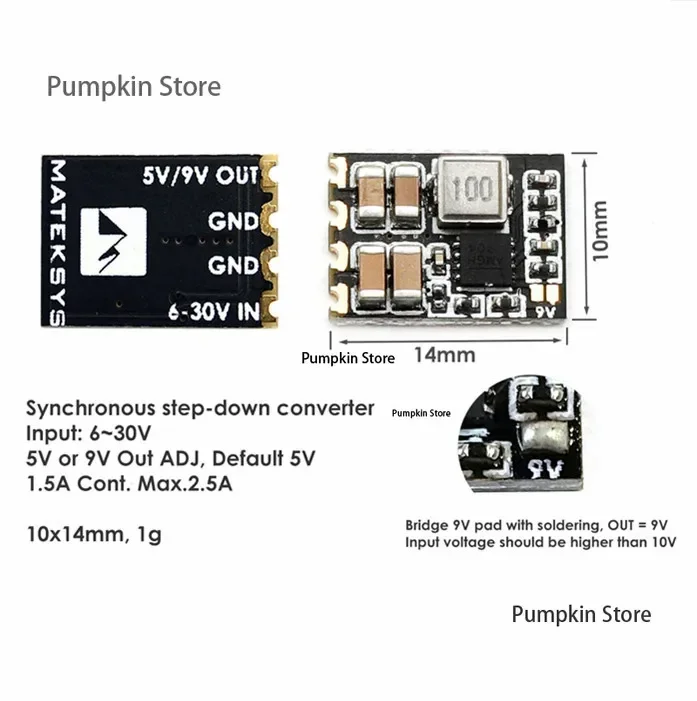 Matek System MICRO Mini BEC 6-30V TO 5V/9V output mini step-down module