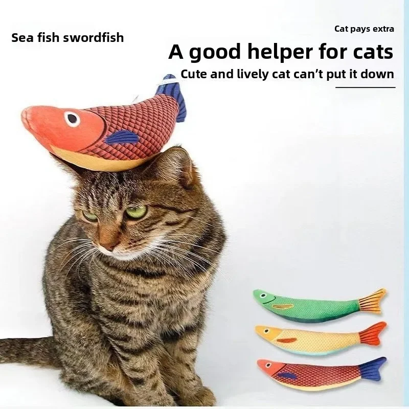 Neues Katzenspielzeug: Katzenminze-Fisch – Bissfester Zahnreinigungs-Katzenminze-Fisch für Online-Prominenz-Simulationsspaß und zum Necken von Katzen! – Detail 3