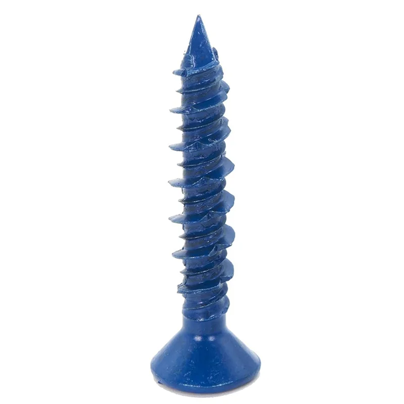

AF95-100PCS 3/16 X 1-1/4In Blue Flat Phillips Concrete Diamond Point Screw Anchor Set Kit For Anchoring To Masonry Set
