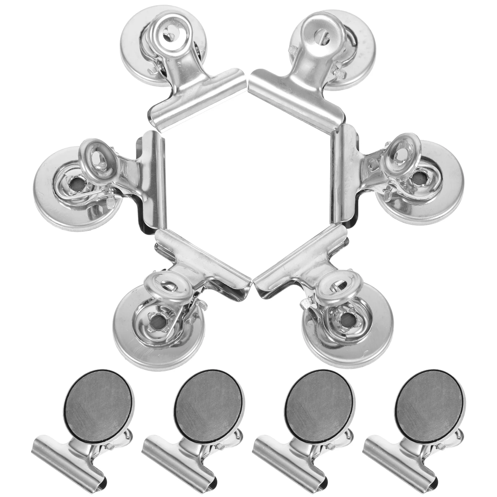 12pçs ímãs clipe magnético ferramenta de cozinha clipes de geladeira bolso quadro branco prata para escritório