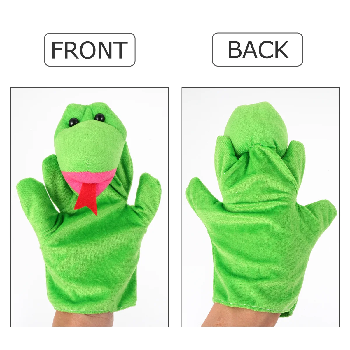 Burattino da dito a forma di serpente da 2 pezzi Aspetto divertente Adattamento della vita di gruppo per bambini Esplorazione mondiale immaginativa Genitore-figlio