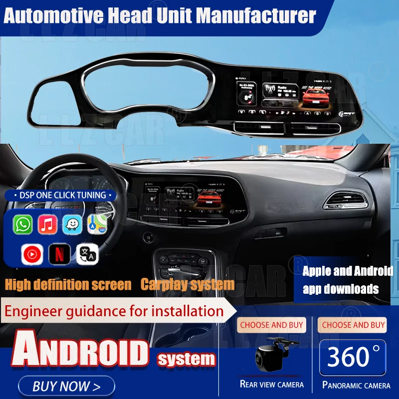 12.3 Inch Android For Dodge Challenger Car Radio GPS Navigation Head Unit Radio Tape Recorder Multimedia Player Auto Stereo