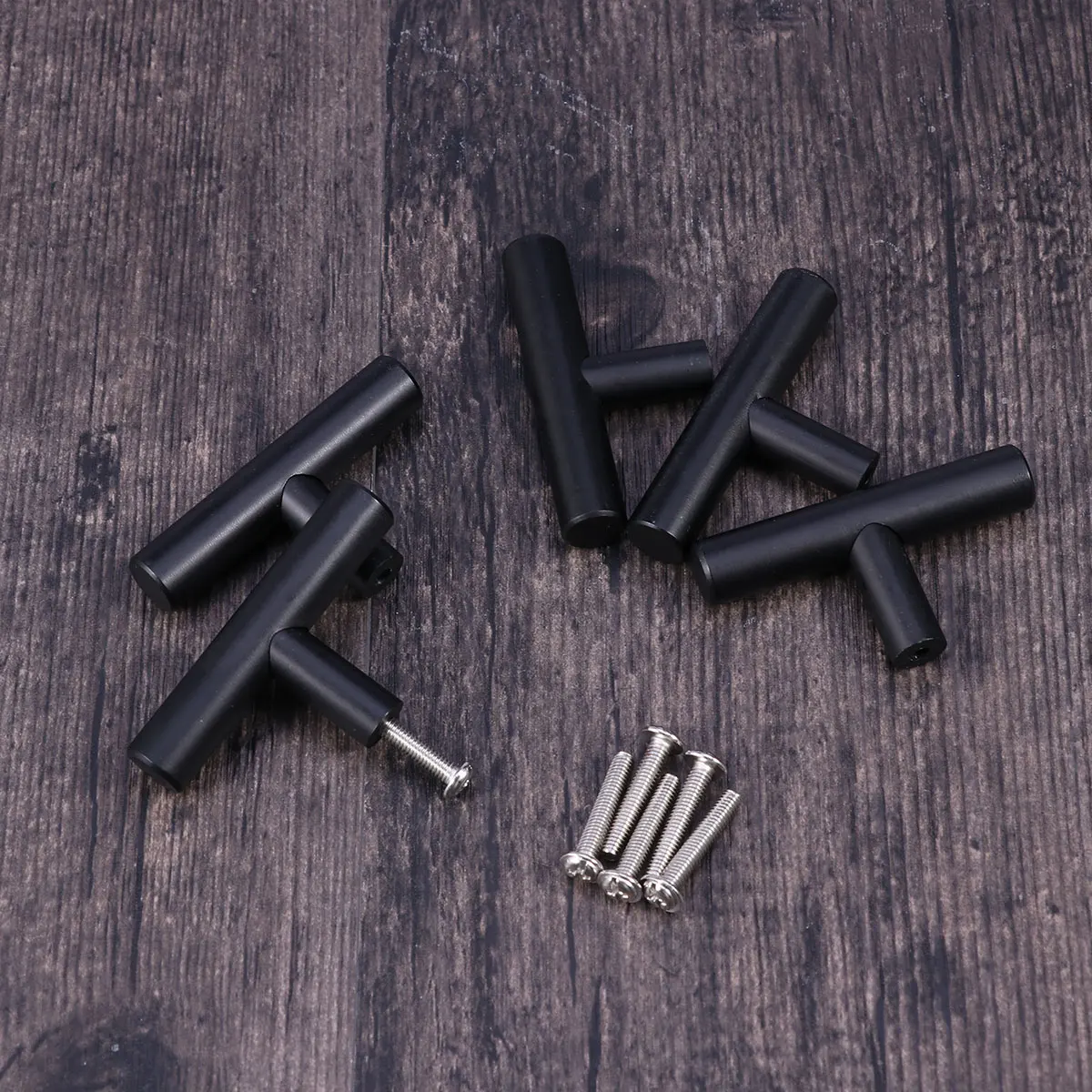 

5Pcs Cabinet Hardware Knob Contemporary Aluminum Drawer Pull for Chest of Drawers Bin Cupboard - Minimalist Handle 50Mm Black