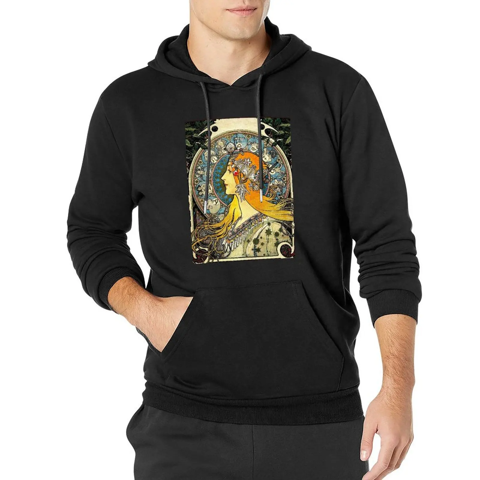 

GYPSY ASTROLOGY;Vintage Fortune Teller Print Pullover Hoodie autumn clothes men clothing mens clothes men wear hoodie men