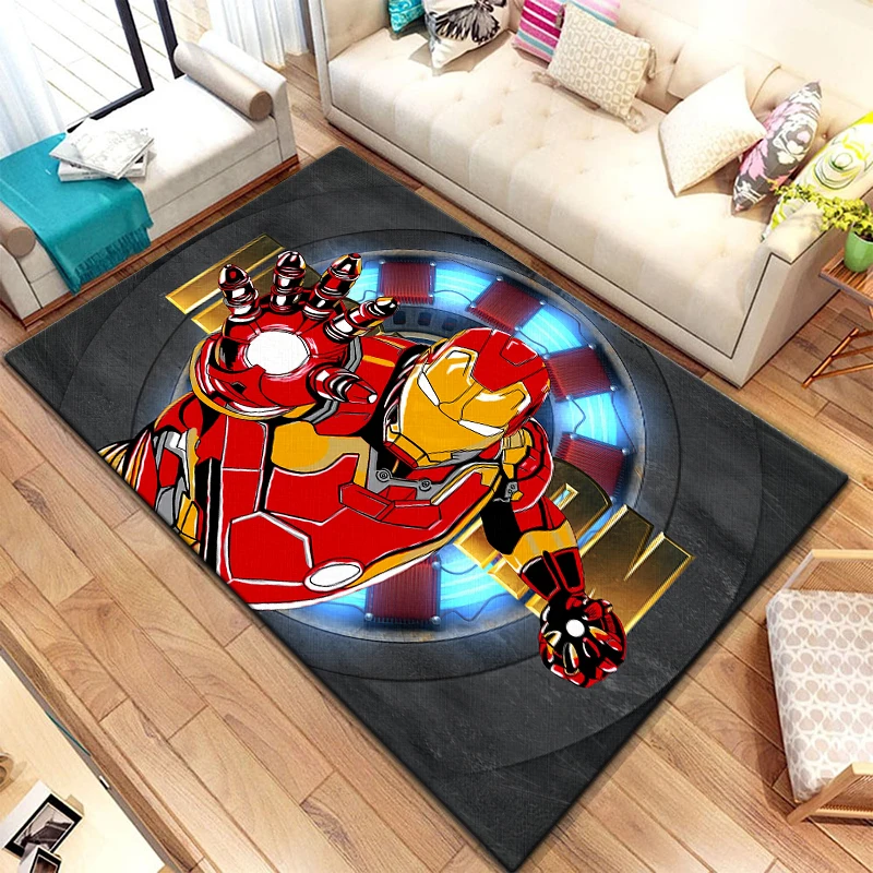 Alfombra del universo de Marvel de Iron Man para sala de estar, suelo de dormitorio, decoración de dormitorio, Alfombra de cocina, alfombra de exterior, hogar, Alfombra de área, suelo de baño