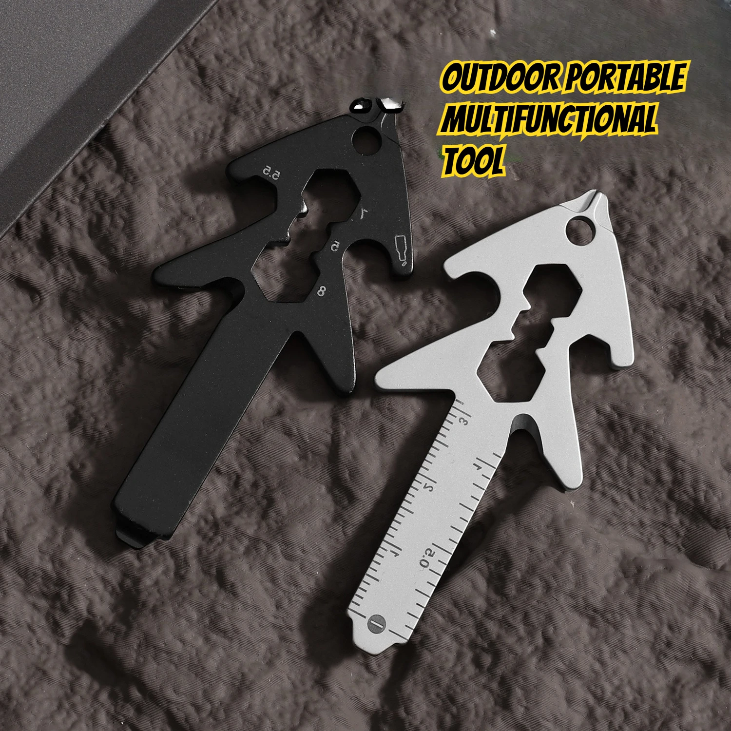 

2PCS Eight in One Outdoor Multifunctional Tool Portable Bottle Opener Set Camping Hiking EDC Tool
